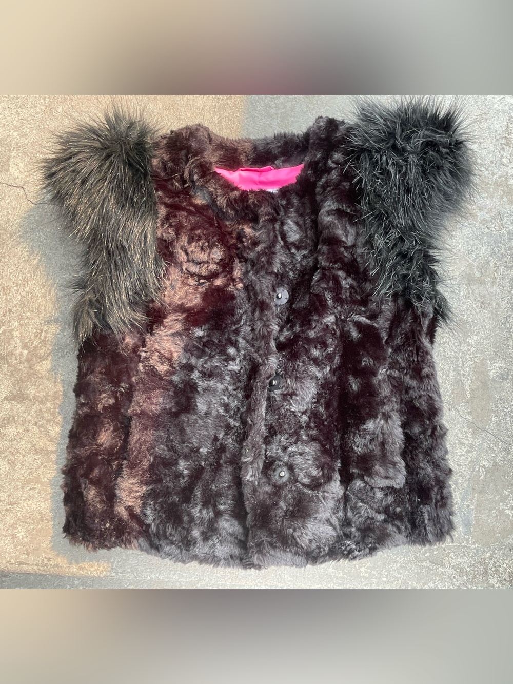 Skaist Taylor Girls Faux Fur Coat in black